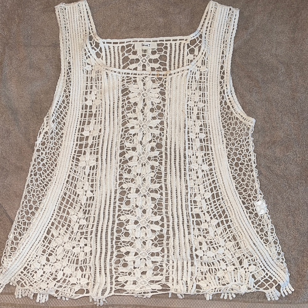 Cream bathing suit cover. X/XL size but fits small.